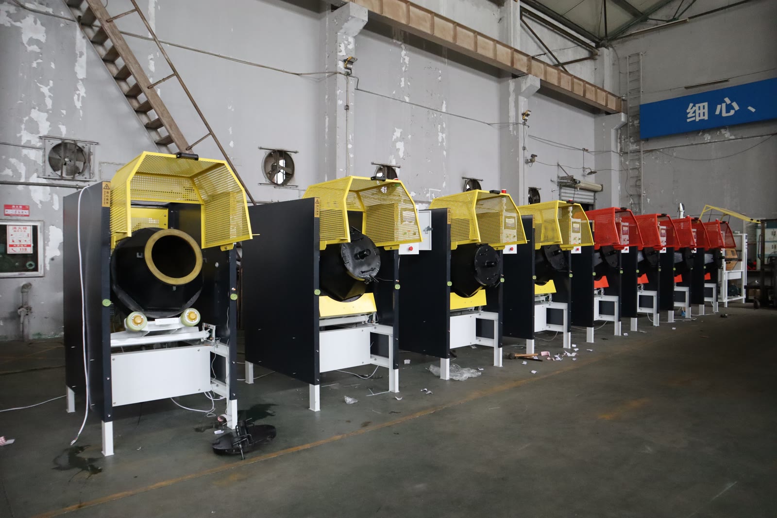 Industrial polishing equipment in production